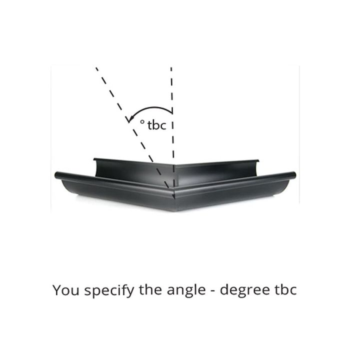 150mm Half Round Black Coated Galvanised Steel degree tbc External Gutter Angle