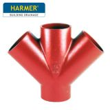 100 x 100 x 100mm Harmer SML Cast Iron Soil & Waste Above Ground Pipe - Double Branch - 88 Degree