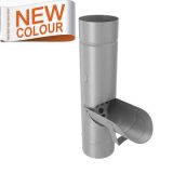 80mm RAL 9007 'Grey Aluminium' Galvanised Steell Downpipe  Access Pipe