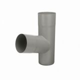 100mm RAL 9007 'Grey Aluminium' Galvanised Steel Downpipe 70 Degree Branch