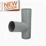 100mm RAL 9007 'Grey Aluminium' Galvanised Steel Downpipe 70 Degree Branch