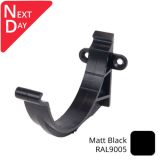 115mm (4.5") SnapIT Aluminium Half Round Fascia Bracket - RAL 9005M Matt Black 