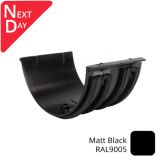 115mm (4.5") SnapIT Aluminium Half Round Gutter Union - RAL 9005M Matt Black 