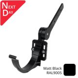 115mm (4.5") SnapIT Aluminium Half Round Side Fix Rafter Bracket - RAL 9005M Matt Black 