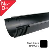 115mm (4.5") x 3m SnapIT Aluminium Half Round Gutter - RAL 9005M Matt Black 