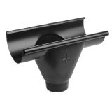 115mm Half Round Black Coated Galvanised Steel 80mm 'prefab' Gutter Outlet