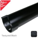 115x75mm (4.5"x3") Beaded Deep Run Cast Aluminium Gutter Length - 0.61m - Textured Black