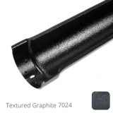 115x75mm (4.5"x3") Beaded Deep Run Cast Aluminium Gutter Length - 1.83m - Textured Graphite Grey RAL 7024