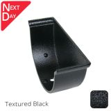 115x75mm (4.5"x3") Beaded Deep Run Cast Aluminium Gutter Stop-end - External - Textured Black