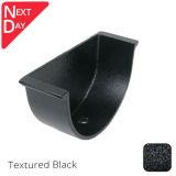 115x75mm (4.5"x3") Beaded Deep Run Cast Aluminium Gutter Stop-end - Internal - Textured Black - Next Day Delivery