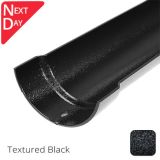 125mm (5") Half Round Cast Aluminium Gutter 1.83m length - Textured Black