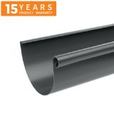 125mm Half Round Anthracite Grey Galvanised Steel Gutter 3m Length