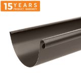 125mm Half Round Sepia Brown Galvanised Steel Gutter 3m Length - 15 years Product Warranty