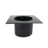 125x100mm Aluminium Box Gutter 63mm Spigot Patch Outlet - RAL 7016M Anthracite Grey 