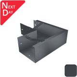 125x100mm Aluminium Joggle Box 90 Degree External Gutter Angle - RAL 7016M Anthracite Grey 