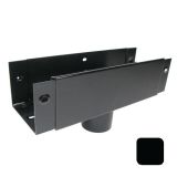 125x100mm Aluminium Box Gutter 100mm Running Outlet - Supplied with top fixing straps - RAL 9005M Matt Black 