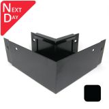 125x100mm Aluminium Box Gutter 90 Degree External Gutter Angle - RAL 9005M Matt Black 