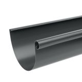 150mm Half Round Anthracite Grey Galvanised Steel Gutter 3m Length - 15 years Product Warranty