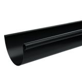 150mm Half Round Black Coated Galvanised Steel Gutter 3m Length - 15 years Product Warranty