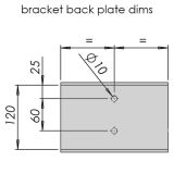  Bracket backplate dims