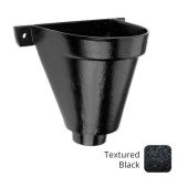 200mm Cast Aluminium Flat Back Hopper Head - 100mm outlet - Textured Black