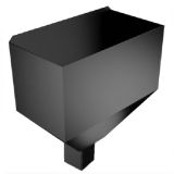 280mm Neptune Hopper Aluminium with Square 76mm outlet PPC - Matt Black