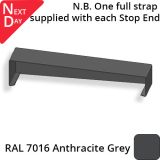 362mm  Aluminium Sloping Coping (Suitable for 271-300mm Wall) - Left-hand Stop End - RAL 7016 Anthracite Grey