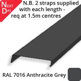 362mm Aluminium Sloping Coping (Suitable for 271-300mm Wall) - Length 3m - RAL 7016 Anthracite Grey