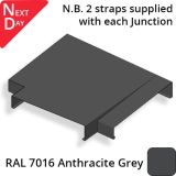 422mm  Aluminium Sloping Coping (Suitable for 331-360mm Wall) - Right-hand T Junction - RAL 7016 Anthracite Grey