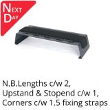 422mm Wide Aluminium Coping Fixing Strap -wall thickness 301-360mm - RAL 7016 Anthracite Grey