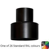 63mm (2.5") Swaged Round Aluminium Downpipe to 110mm Soil Pipe Adaptor - One of 26 Standard Matt RAL colours TBC - from Rainclear Systems