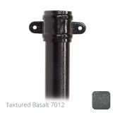 63mm  (2.5") x 3m Aluminium Downpipe with Cast Eared Socket - Textured Basalt Grey RAL 7012 - from Rainclear Systems