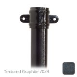 63mm (2.5") x 2m Aluminium Downpipe with Cast Eared Socket - Textured Graphite Grey RAL 7024