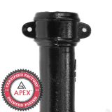 65mm (2.5") x 1.83m Cast Iron Downpipe with Ears - Black