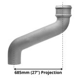 ) Cast Iron Downpipe Offset 685mm (27