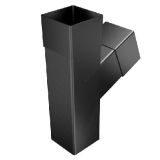 76mm Swaged Aluminium Square 112.5D SNG BRANCH PPC  - Matt Black