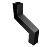 76mm Swaged Aluminium Square 1PT 150MM SWAN-NECK PPC - Matt Black