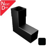 76mm Swaged Aluminium Square 92.5D BEND PPC   - Matt Black