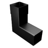 76mm Swaged Aluminium Square 92.5D BEND PPC   - Matt Black