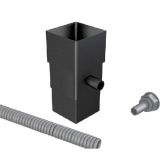 76mm Swaged Aluminium Square Downpipe WATER BUTT Diverter PPC  - Matt Black