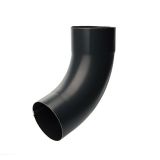 80mm Black Coated Galvanised Steel Downpipe 70Âº Bend