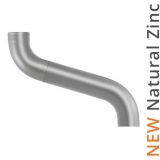 80mm Natural Zinc  (there currently isno Galv Steel version) Downpipe 2-part Offset - up to 700mm Projection