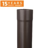 80mm Sepia Brown Galvanised Steel Downpipe 3m Length - 15 years Product Warranty