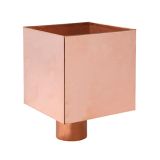 Copper Plain Box Hopper Head 200w x 200d x 200h with 80mm Outlet 