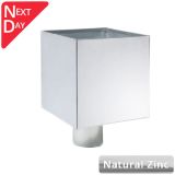 Natural Zinc Plain Box Hopper Head 200w x 200d x 200h with 80mm Outlet 