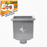 RAL 9007 'Grey Aluminium' Galvanised Steel Hopper Head 230w x 230d x 300h with 80mm Outlet