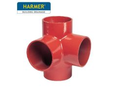 100 x 100 x 100mm Harmer SML Cast Iron Soil & Waste Above Ground Pipe - Corner Branch - 88 Degree 