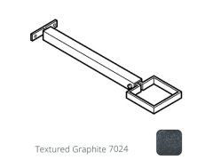 100 x 75mm (4"x3") Aluminium Stand-Off (290mm) Downpipe Clip - Textured 7024 Graphite Grey