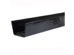 100 x 75mm (4"x3") Hargreaves Foundry Cast Iron Box Gutter - 1.83m (6ft) - Pre-Painted Black - from Rainclear Systems