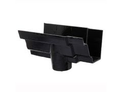 100 x 75mm (4"x3") Hargreaves Foundry Cast Iron G46 Moulded Gutter 65mm Running Outlet - Pre-Painted Black